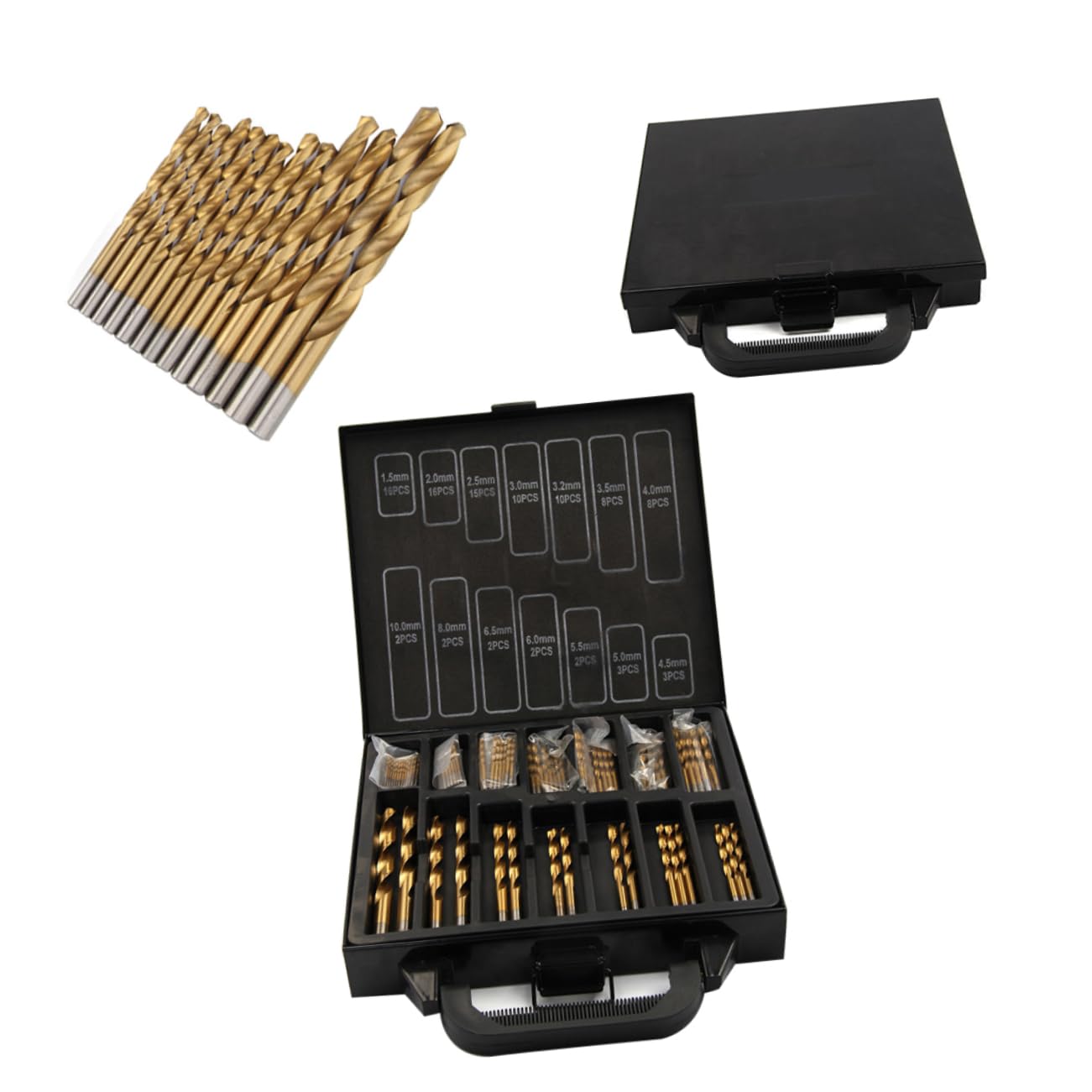 Veemoon Set Di Punte Da Trapano Con 99 Punte Da Trapano Rivestite in Titanio Da 1 5 Mm A 10 Mm Per Metallo Plastica Rame E Legno