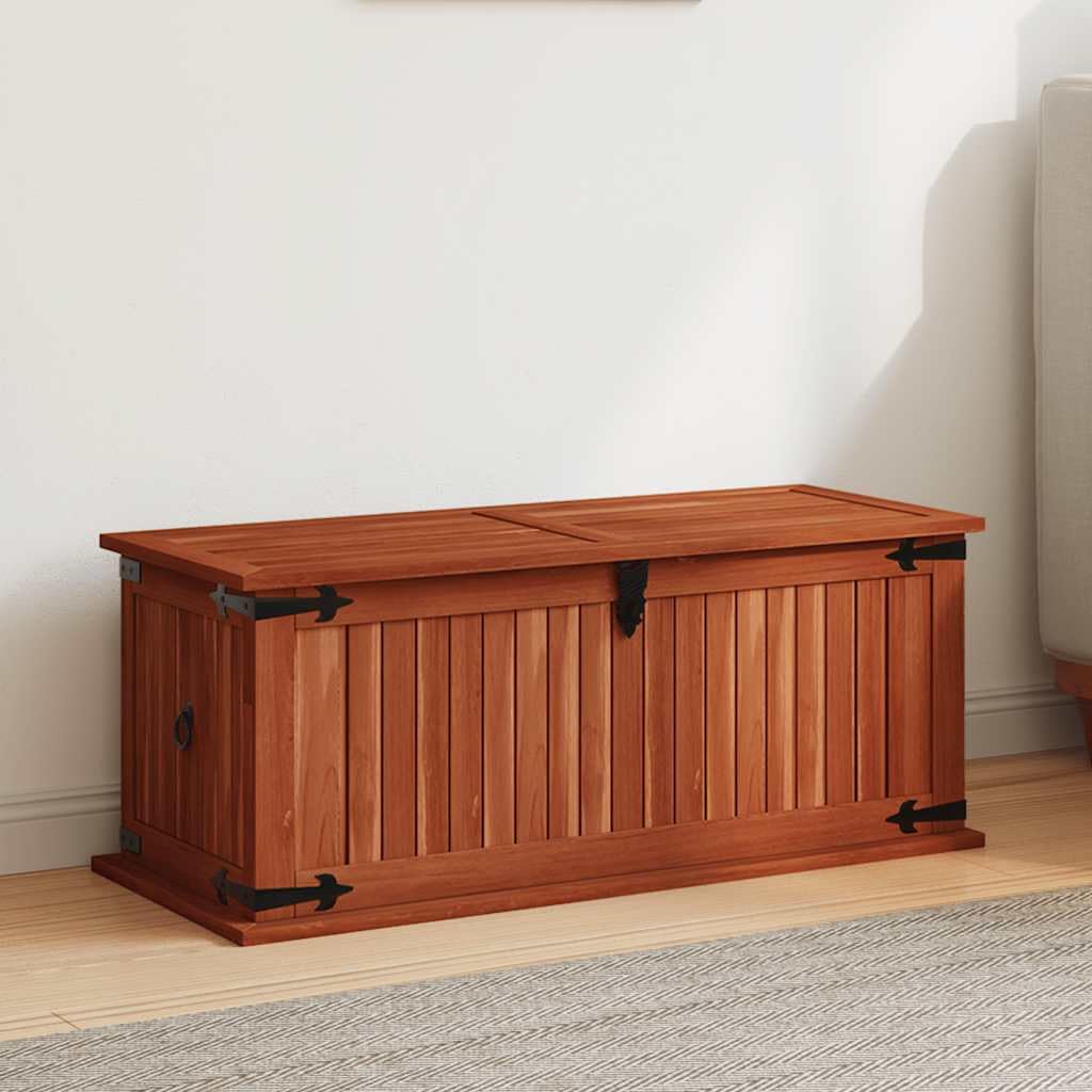 Malle en bois d'acacia pour salon et chambre avec poignées pratiques