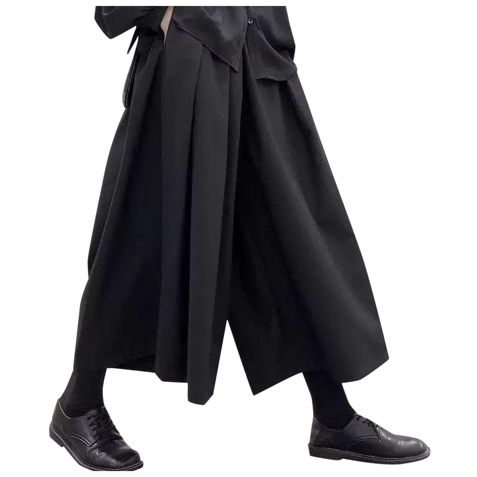 Trousers Men's Kendo Samurai Skirt Trousers Diablo System Irregular Trousers Men Trend Streetwear Summer Baggy Casual Trousers Japanese Style Samurai Hakama Men's Trousers