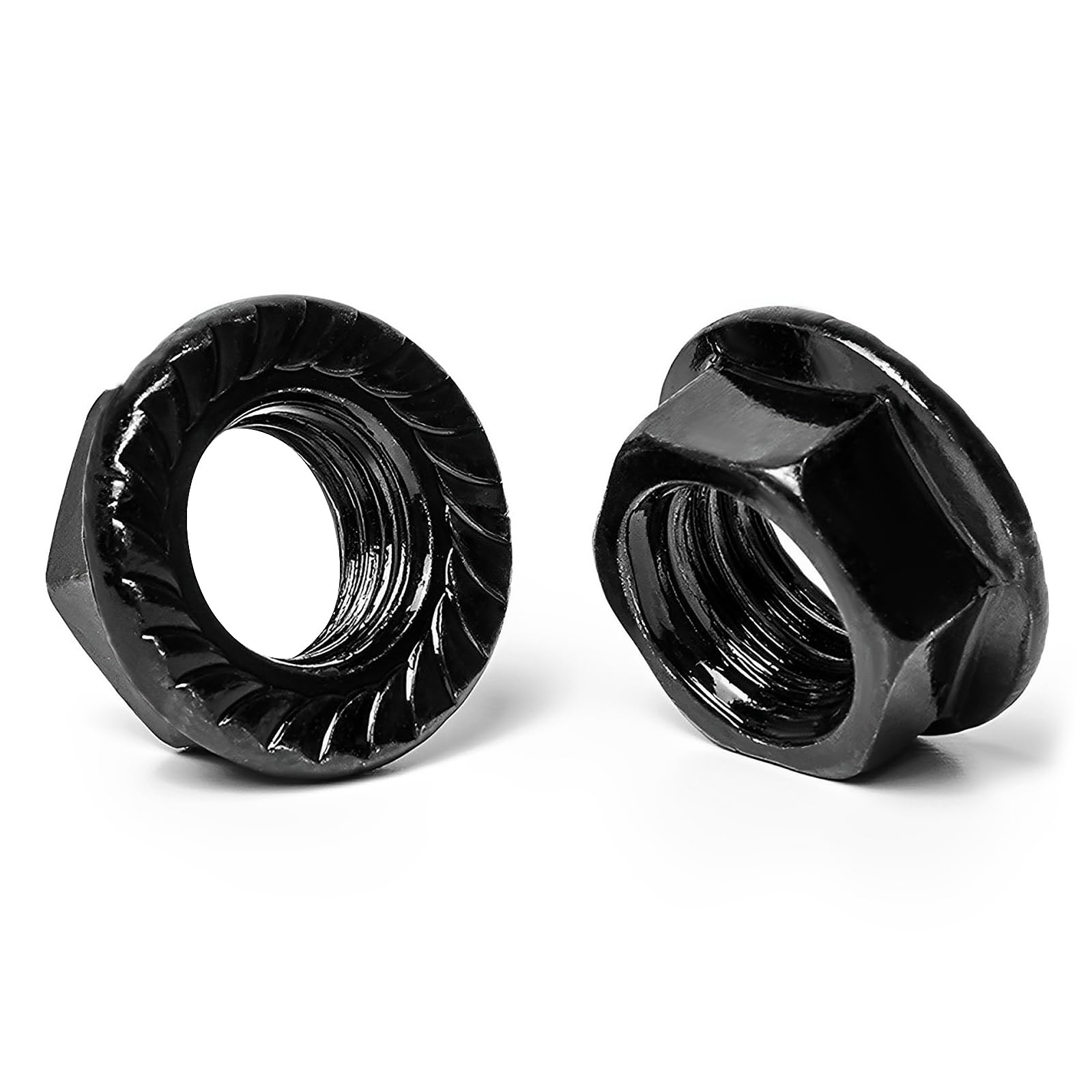 20x M8 Flanschmuttern Set – Selbstsichernd, Sechskant, Aus Edelstahl (schwarz) Für Stabile Verbindungen