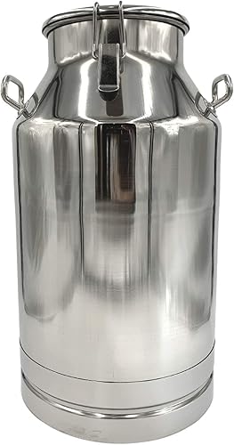 Leche de acero inoxidable (grado 304), latas de transporte de jarabe de arce, tapa sellada y espita opcional (40 litros (10.5 gal.), solo contenedor)