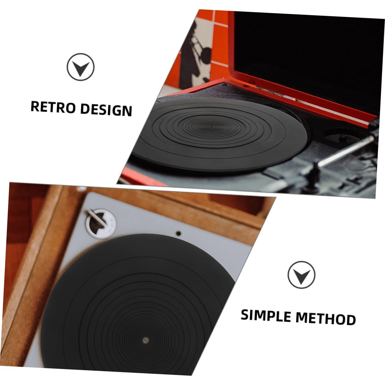 2 Stück Antistatik Silikon Plattentellermatte für Vinyl Schwarz | Ersatz für Schutzauflagen, Hält den Teller Sauber und Stabil, Passend für Schallplatten