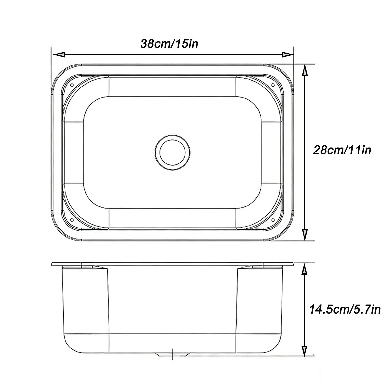 Fregadero Portatil Camping, Fregadero de Acero Inoxidable con Grifo, Lavabo Caravana con Tapa y Desagüe, Apto para Caravanas, Autocaravanas