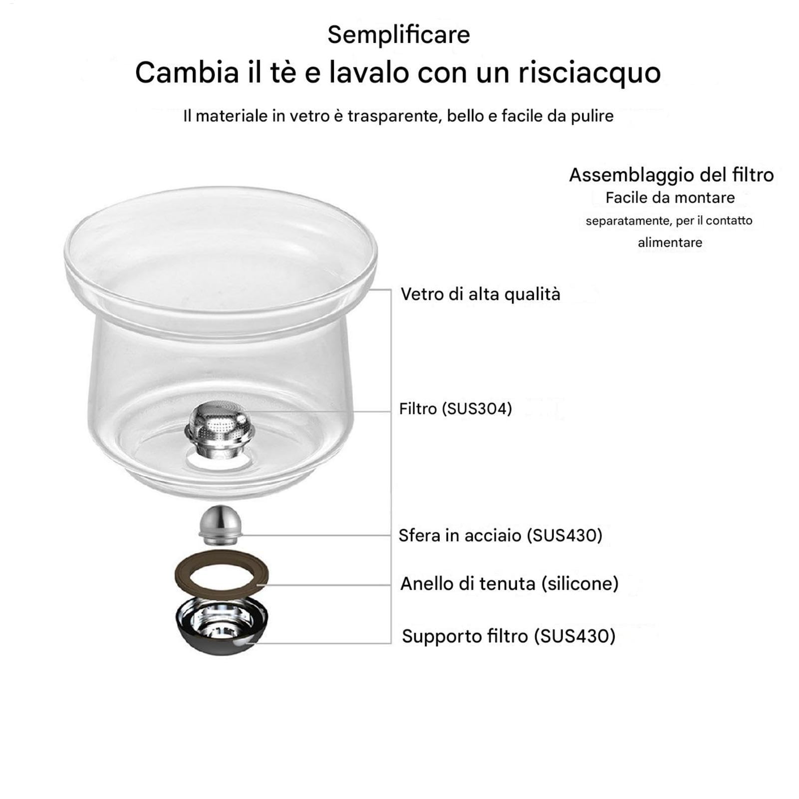 Infusor de té a prueba de fugas Hervidor Infusor de té con hojas de té