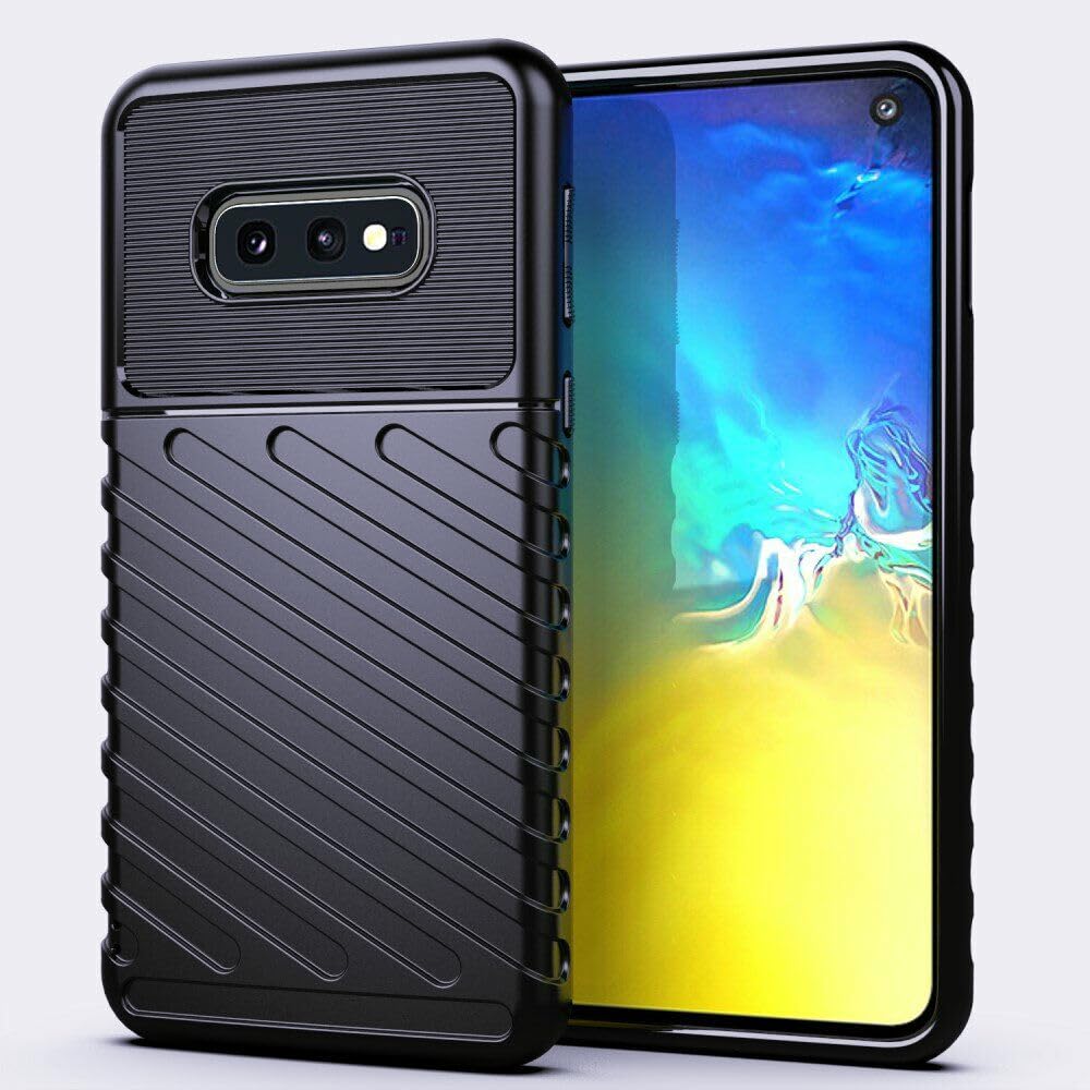 Amazon Brand- Solimo Basic Case for Samsung Galaxy S10E 4G (Carbon Fiber_Blue)