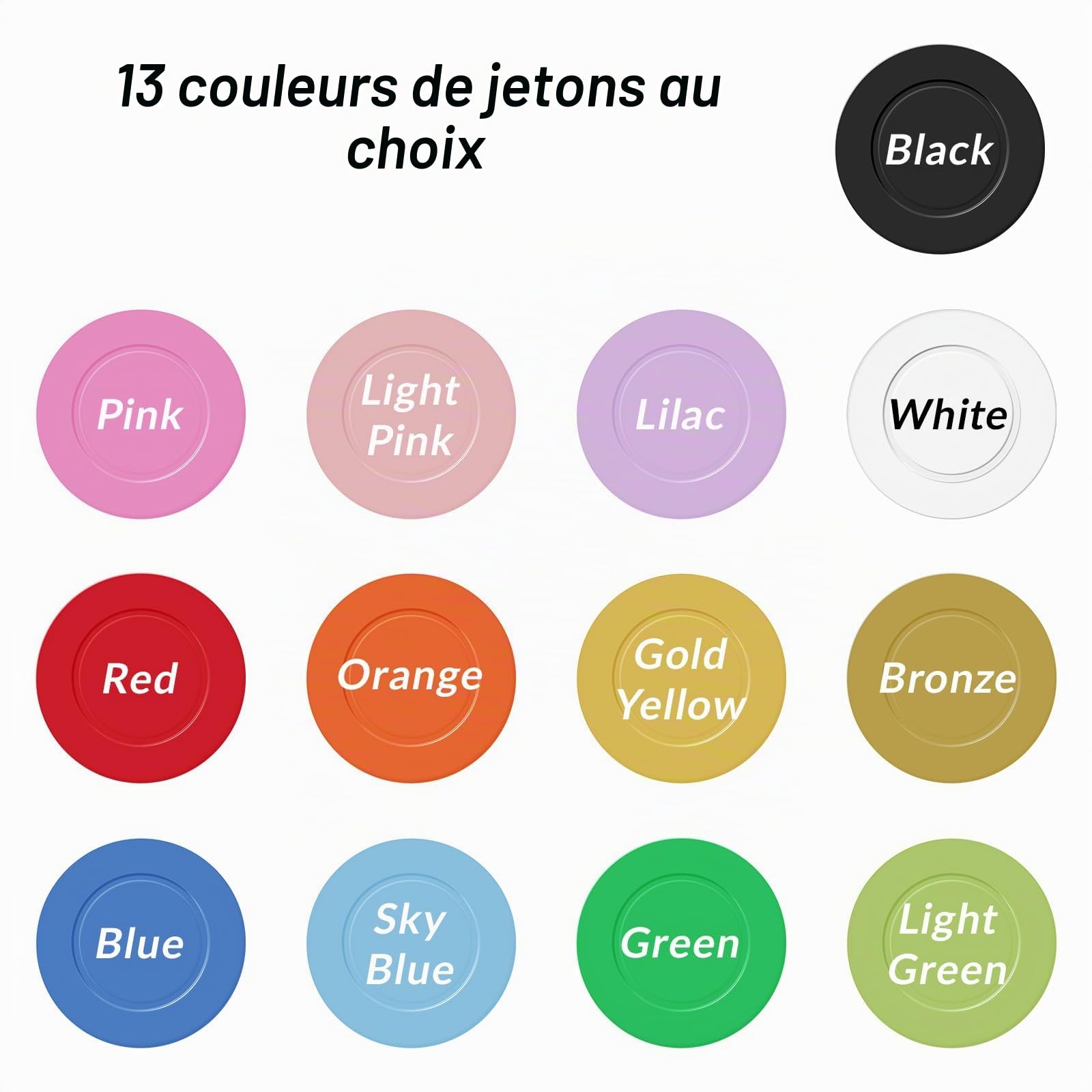 100 à 1000 Jetons de Poker Personnalisables - Impression Recto Verso en Couleurs - Idéal pour Bars, Entreprises & Événements
