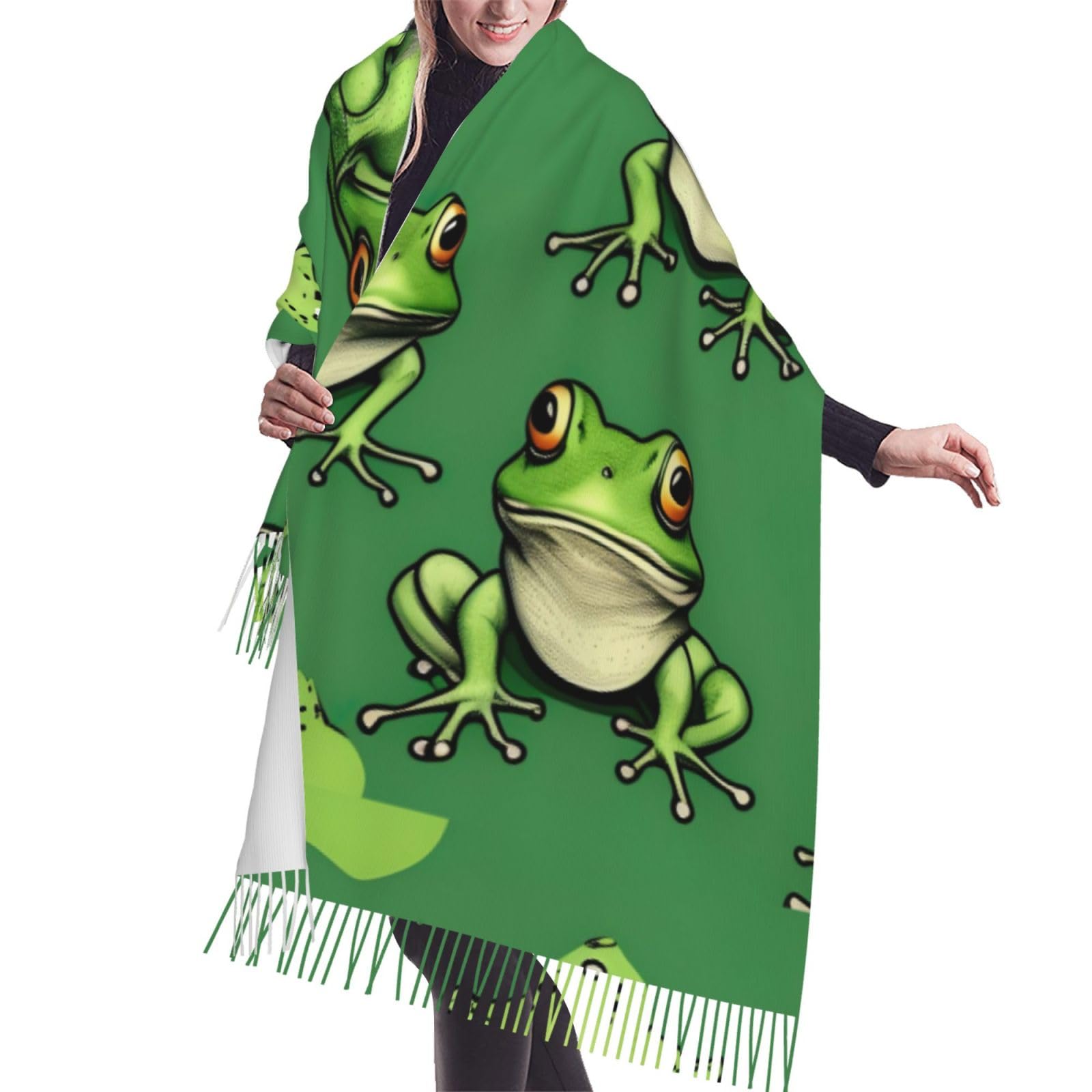 NEZIH Halloween Flying Bats 3 Print Fall Winter Women'S Great Gift Shawl Warm Wrap, Versatile Cashmerette Fringed Scarf