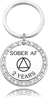 Sobriety Gifts Sober AF Keychain A Daily Reminder Jewelry Alcoholics AA keychain Recovery Gift Sobriety Jewelry AF Gift
