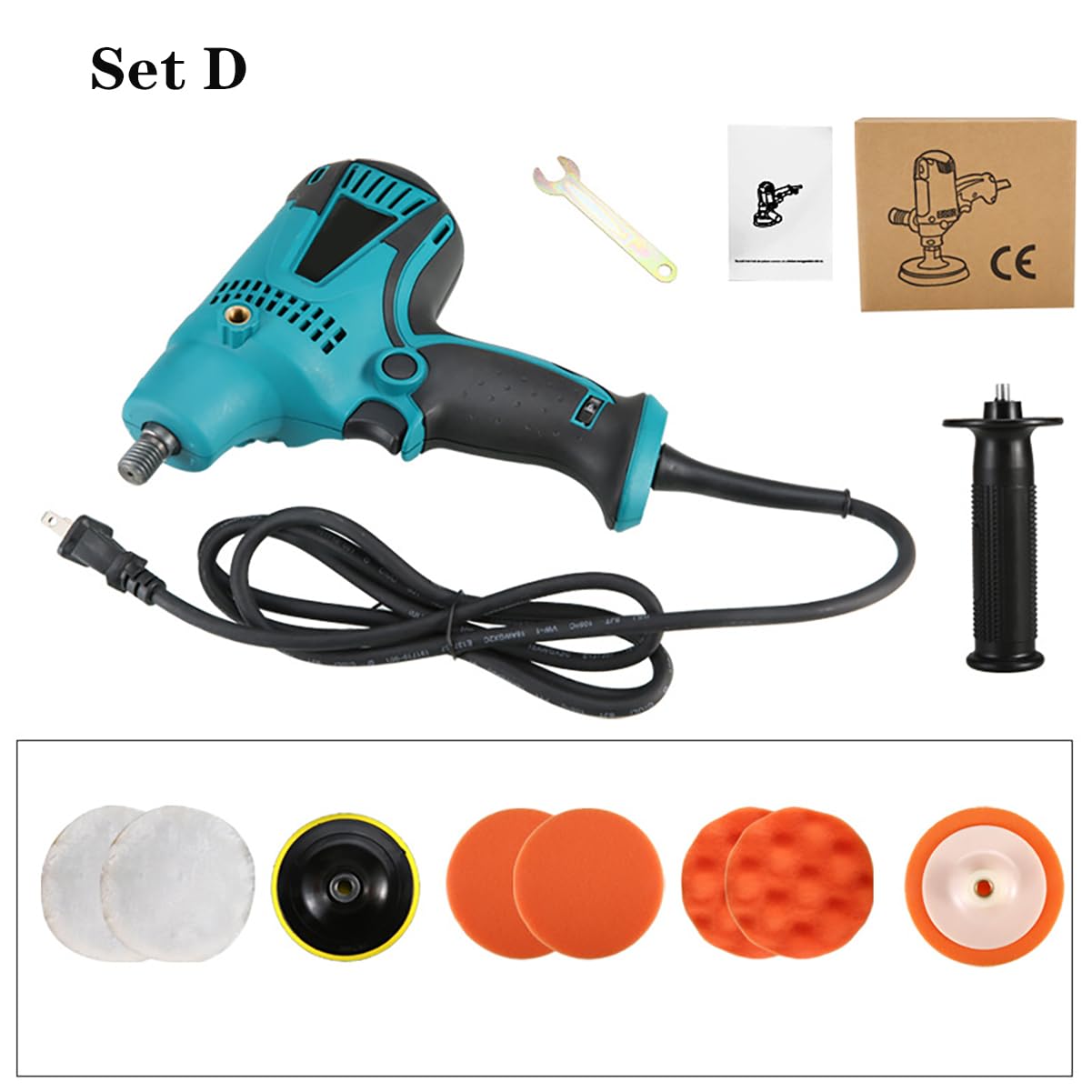 Máquina pulidora de automóviles de 5 Pulgadas, máquina de Encerado, máquina eléctrica de reparación y Sellado de arañazos de automóviles domésticos de 220 V,Set D