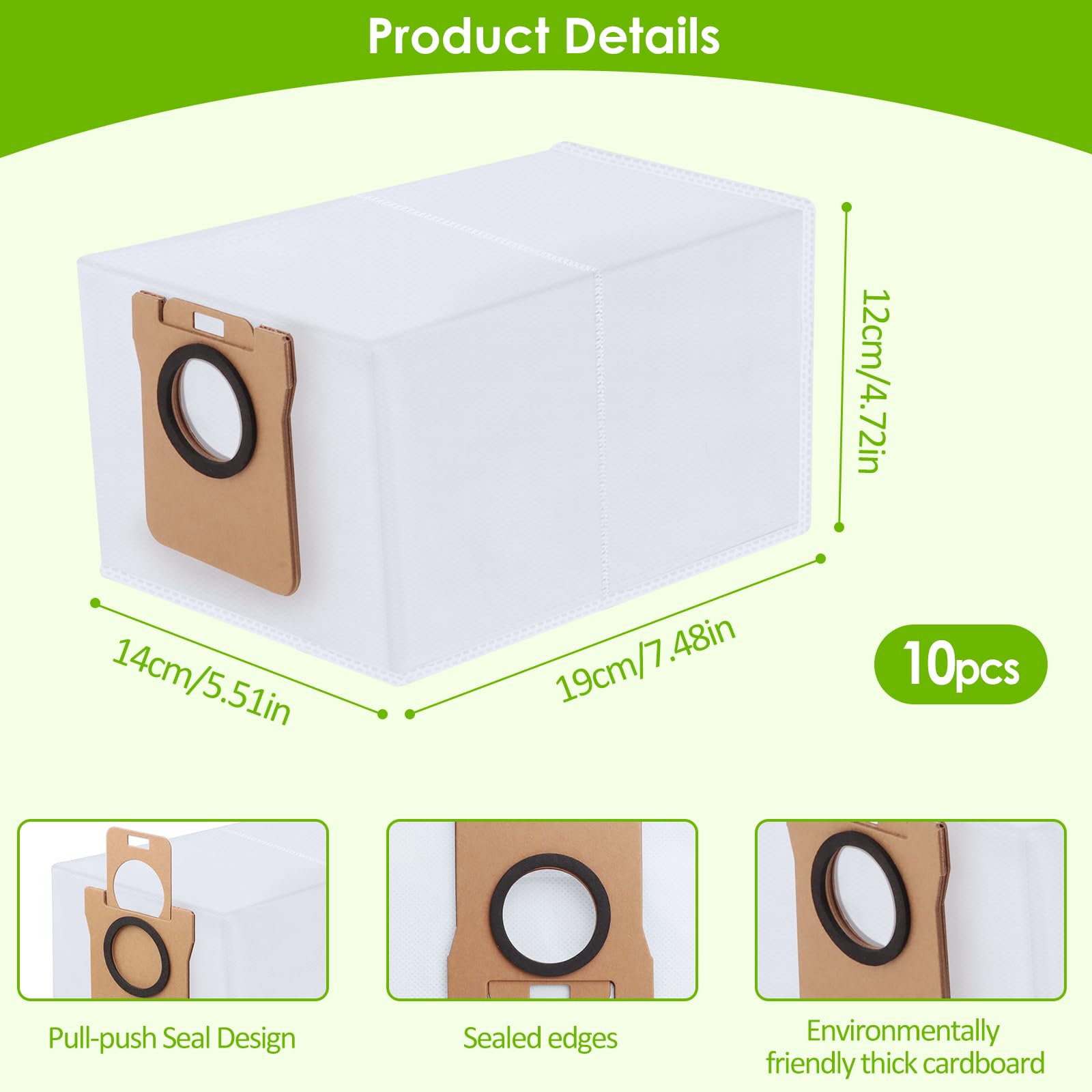 Lot 10 Sacs Aspirateur L10s Ultra / L10 Ultra / L20 Ultra / Xiaomi X10 - Capacité 2.5L