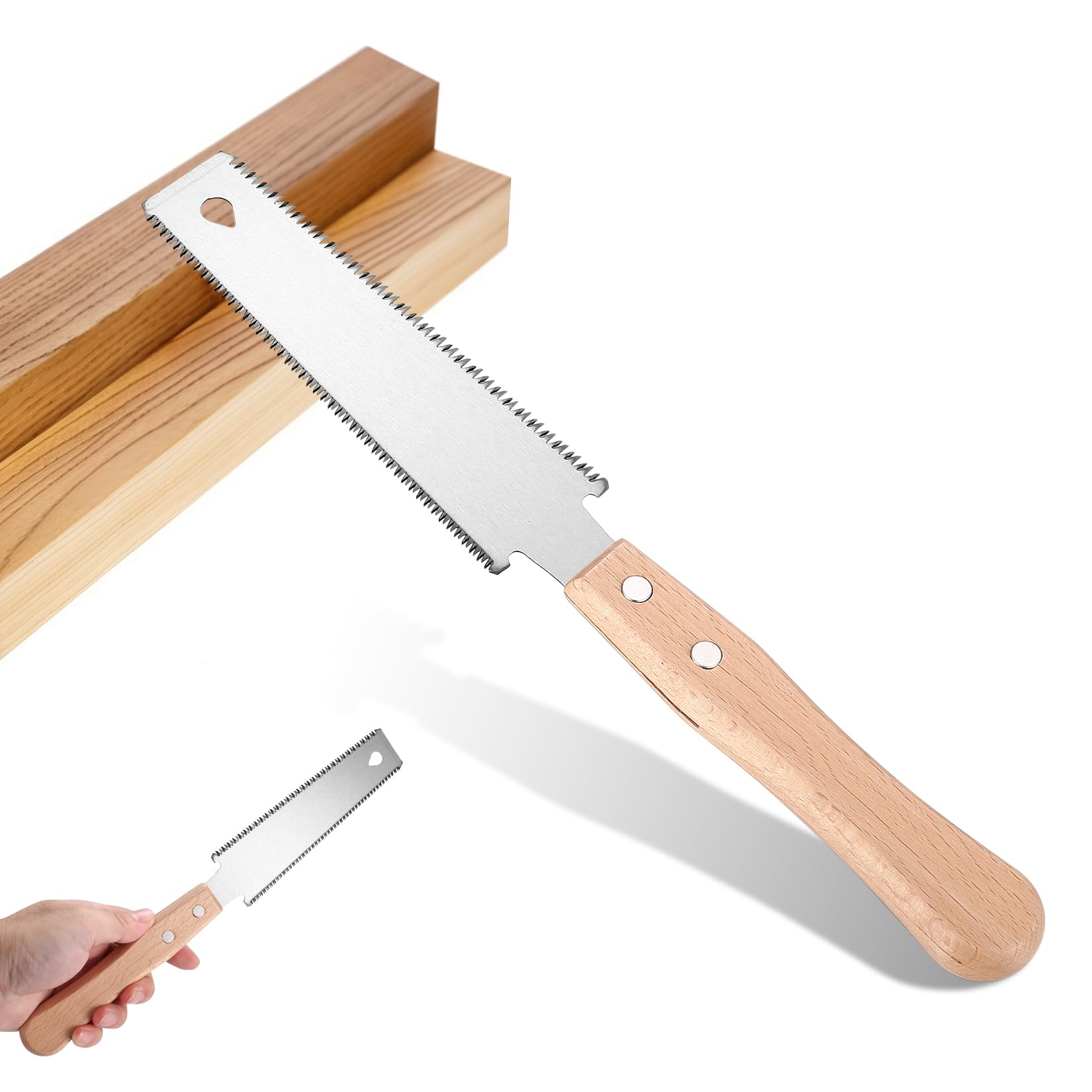 Sierra Japonesa de Mano, Sierra de Madera de Precisión, Mini Sierra Manual, Sierras de Tracción Doble Filo, Herramienta de Carpintería Versátil para Cortes Finos y Rápidos