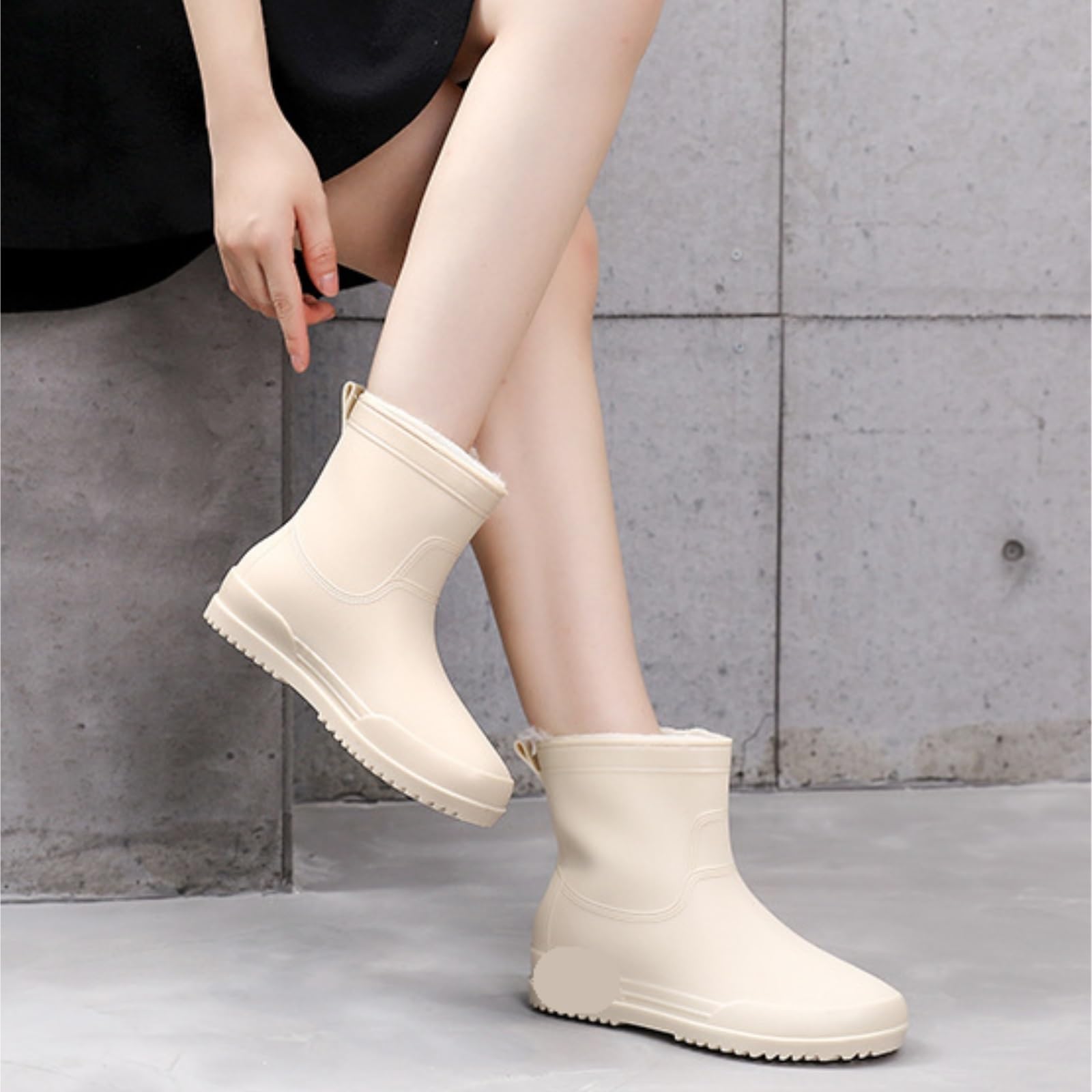 Botas Lluvia Agua Botas De Lluvia Antideslizantes For Exteriores For Mujer, Zapatos Agua PVC Tubo Corto Impermeables De Mujer(Pink,37)