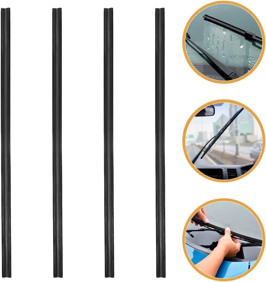BESTOYARD 10pcs Windshield Wiper Rubber Replacement Strips for All Vehicles Weather-resistant Wiper Refills No-bone Design Rubber Inserts