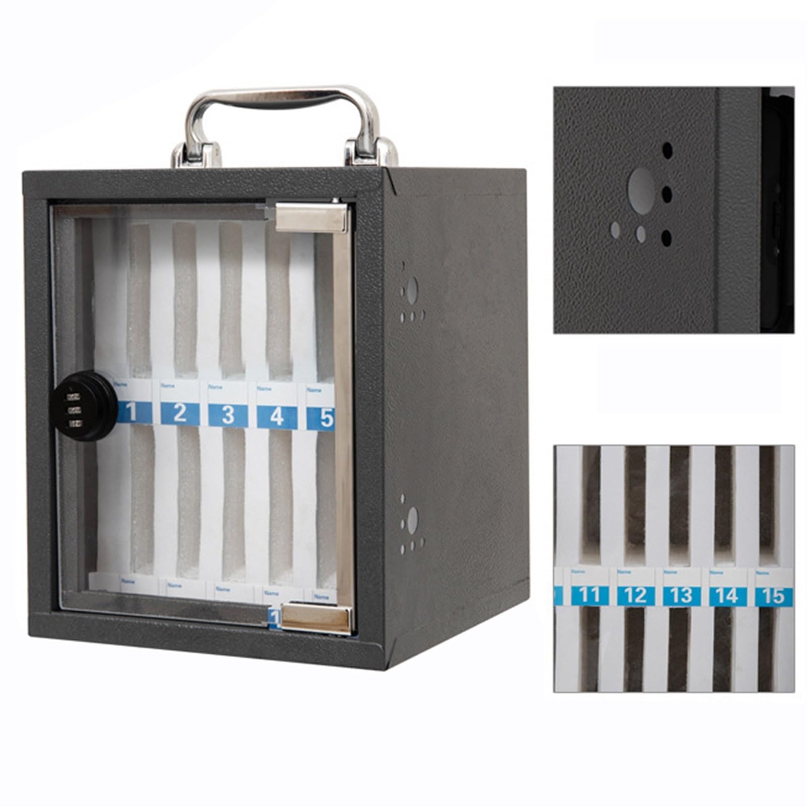 Secure Mobile Phone Storage Locker - 60 Compartments with Password Lock, Steel Construction, Transparent Door - Ideal for Factories, Schools & Offices