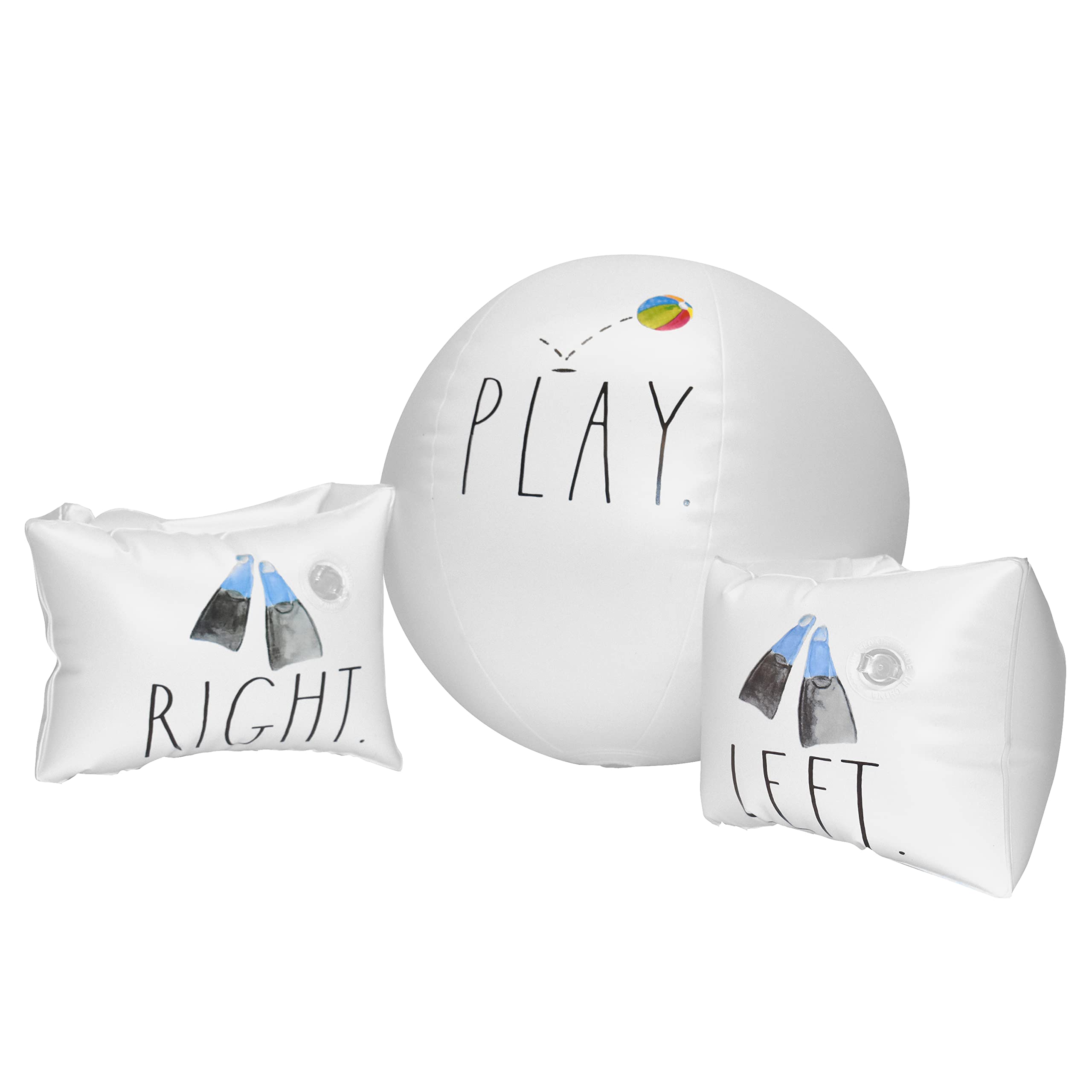 Rae Dunn x CocoNut Float Water Wings & Beach Ball - Child Sized Inflatable Water Wings & Durable Water Toy - Child Floation Devices Perfect for Summer Parties & Swim Events