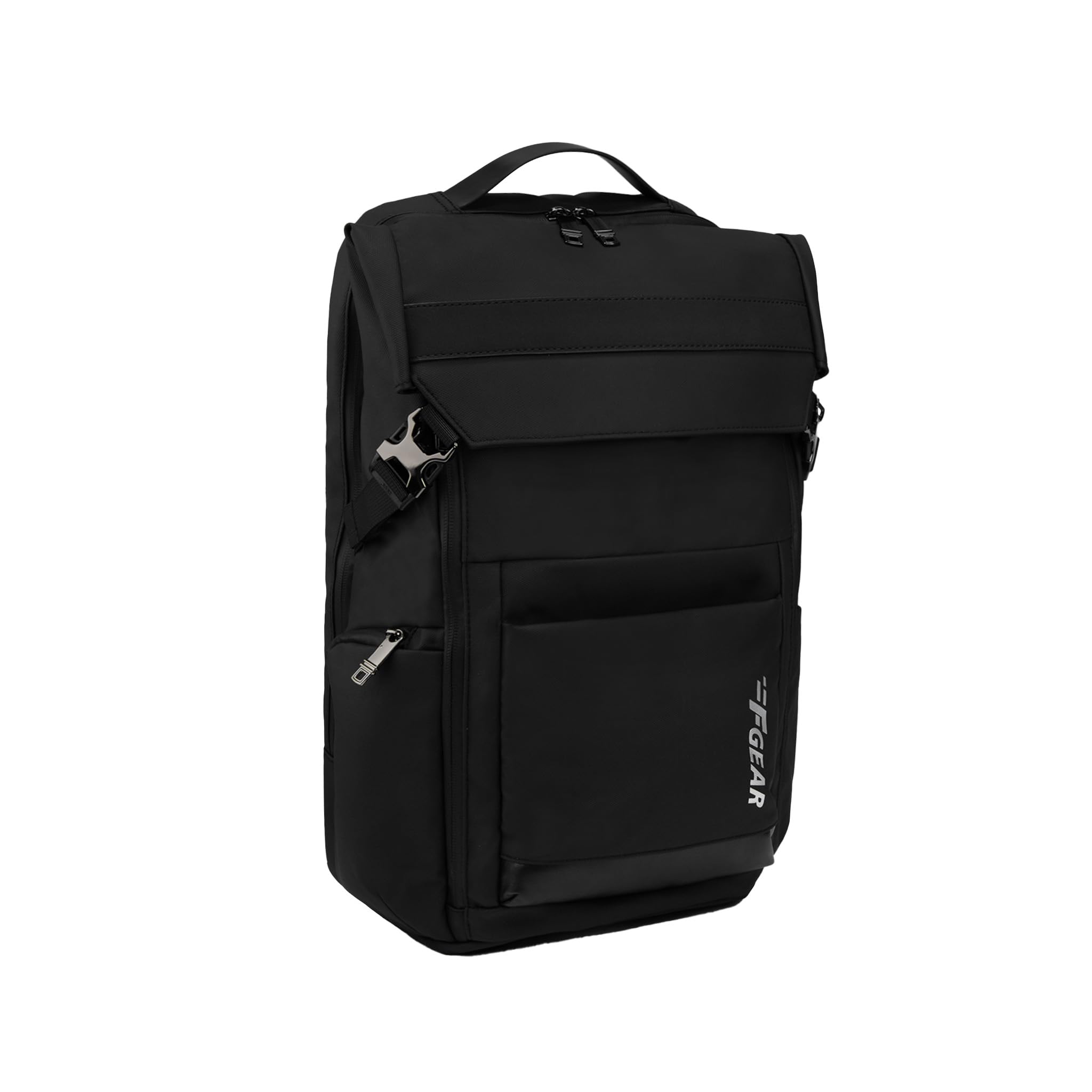 Oslo Black 21L Premium Soft Touch Laptop Backpack | Fits 17” Laptop | USB & Type-C Charging Ports | Lightweight with Tablet Sleeve, 2 Compartments, 3 Pockets & Luggage Strap |Office & Travel-image-3