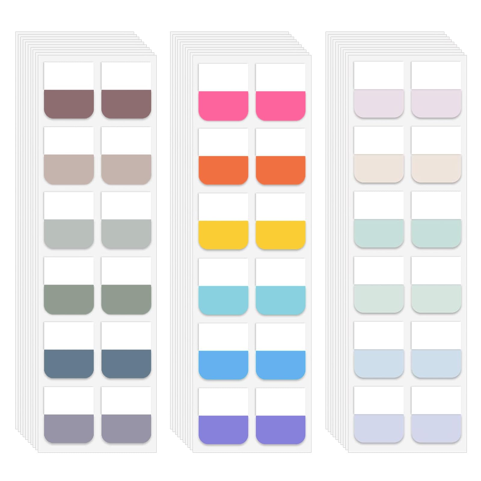 Solvind 720 Pcs Sticky Index Tabs - 18 Colors Medium Book Tabs, Repositionable Page Markers for Notebooks, Binders, File Folders & Planners (1x1.1 Inch)