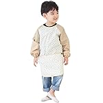 Plie Kids Painting Apron - Waterproof Long Sleeve Art Smock for Toddlers & Preschoolers, Messy Play, Baking, Crafts, Cooking, Sensory Activities (Ages 1-10), Begie Star (12-L)