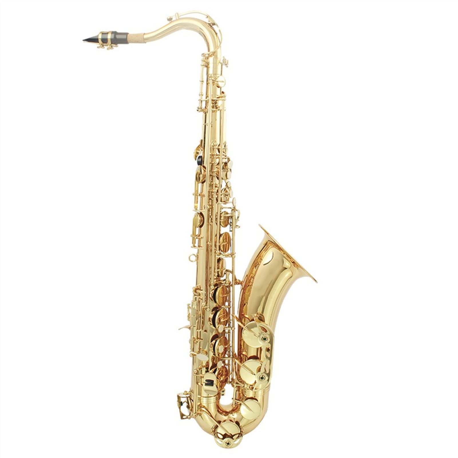 Sax Principianti Kit Sassofono tenore in SIB Professionale in Ottone Laccato Oro B Sax Piatto Strumento Musicale a fiato con Accessori per bocchino in Custodia Strumento a fiato