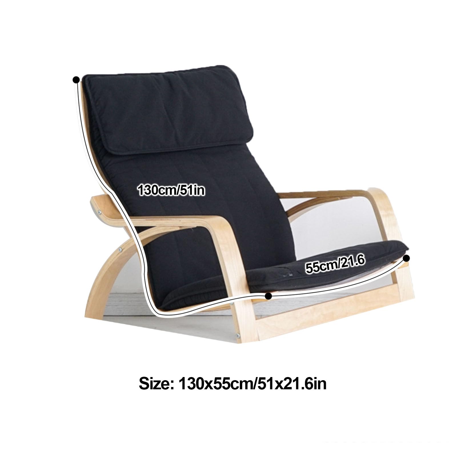 Cuscino Di Ricambio Per Sedia Cotton Poang, Fodera Per Poltrona Multicolore, Cuscino in Tessuto Staccabile, Sedia Cotton Poang Imbottita Spessa,Grigio
