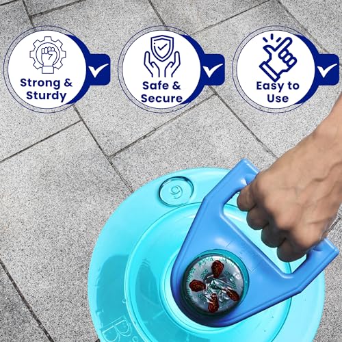 Image of Blue Rain water Can Holder | Handle for bisleri 20 Litre Water Bottle| Water Bottle Handle Grip | Water Can Handle | Water Can Lifting Handle | Portable Water Bottle Handle | Plastic (Blue)