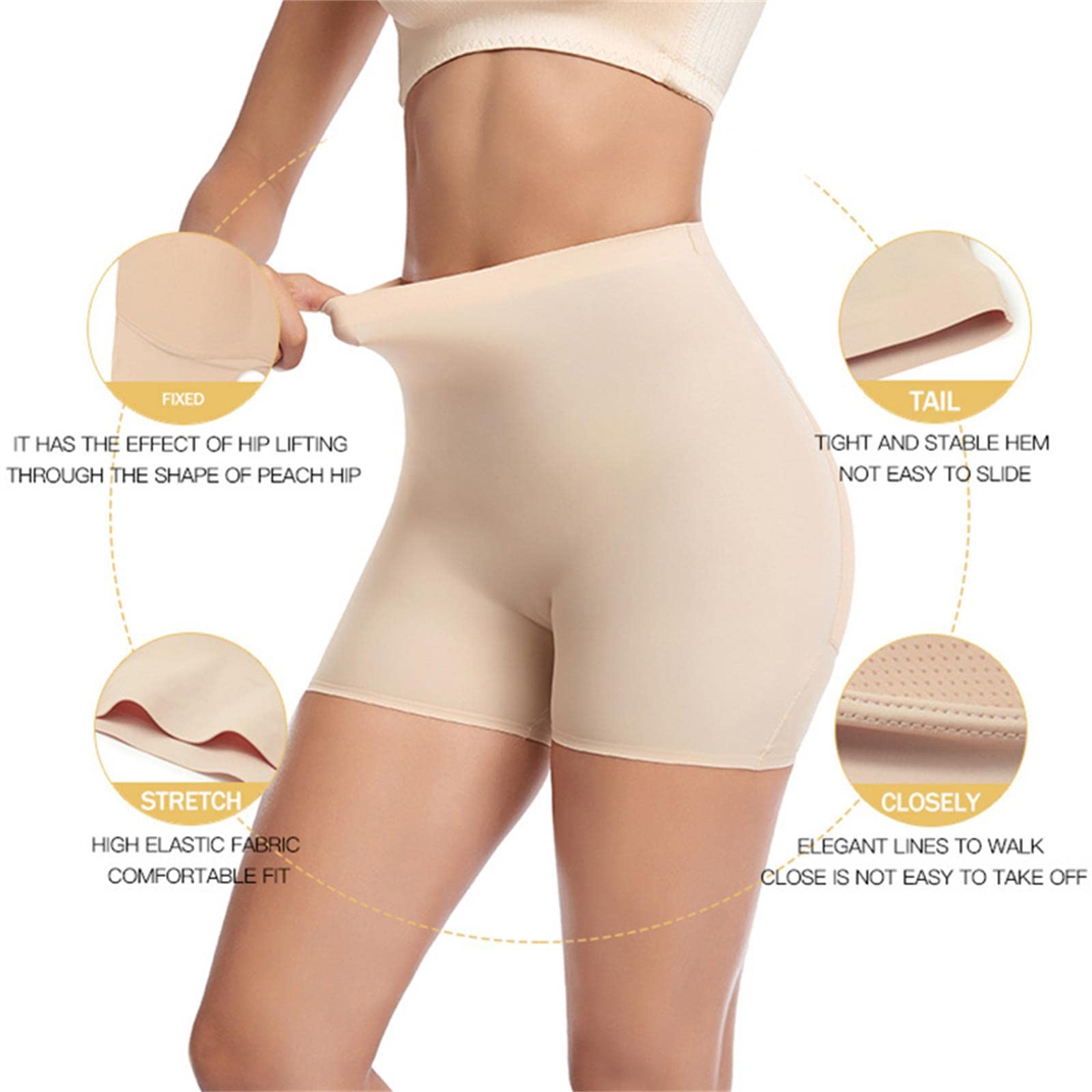 Guaina Modellante Donna Mutandine Finte in Alto in Vita A Culo Sollevatore di Calcio Imbottito Push Up Hep Ghipper Shapewear-Skin Low Waist,XXL