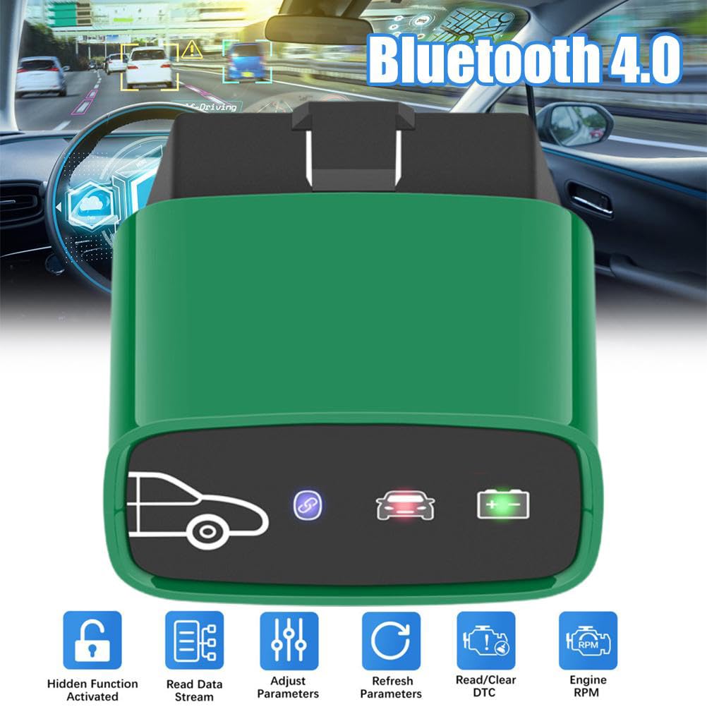 FD+, Skaner Diagnostyczny Bluetooth OBD2 z obsługą MS-CAN, do Diagnostyki Samochodowej (GREEN)