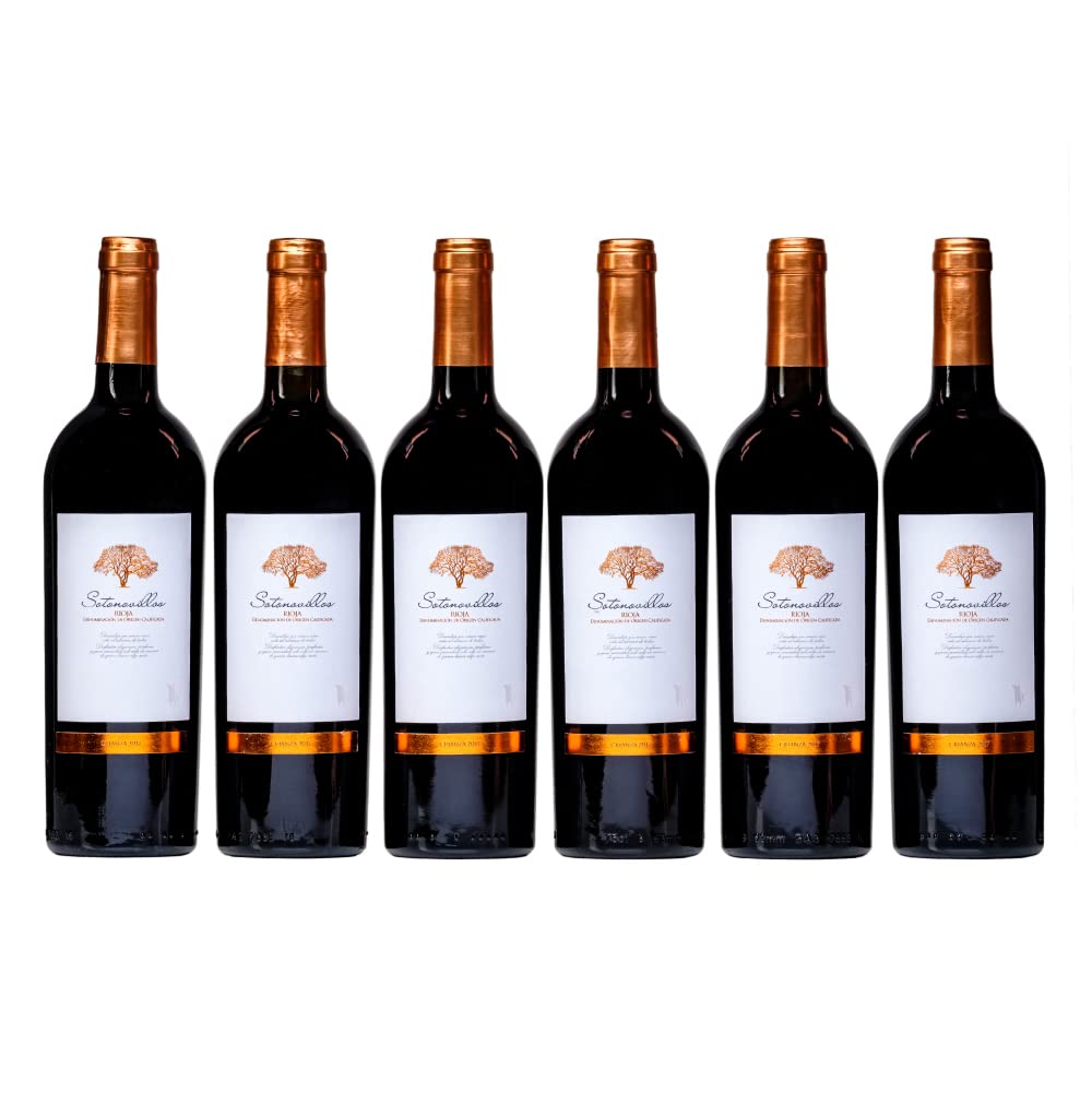 Sotonovillos Crianza Vino tinto Rioja D.O.Ca. Rioja afrutado Sotonovillos caja regalo vino - 6 Botellas de 750 ml - Total: 4500 ml