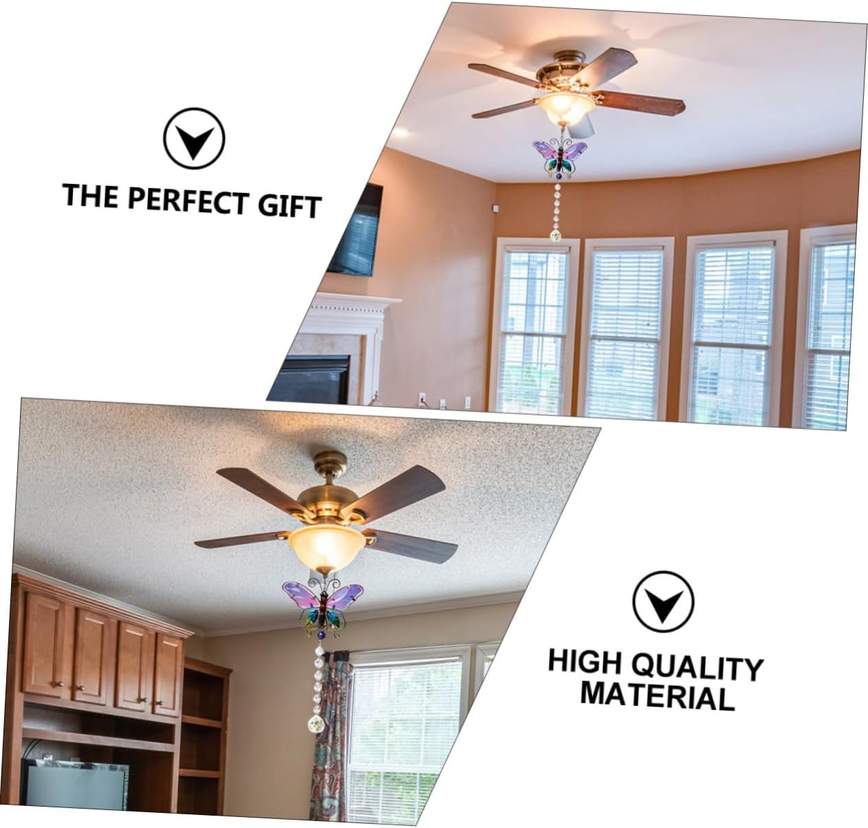 3pcs Ceiling Fan Pendant Home Decoration Light Pull Chain Decorative Chandelier Light Rainbow suncatcher Prism Decoration for Home Chandelier suncatchers prisms Pull Chain extender/2219