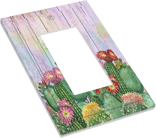 Vista 320 de Cubiertas decorativas de salida de estrella de mar playera, tablero de madera azul de concha de mar de 1 banda, decoración individual GFCI, placa