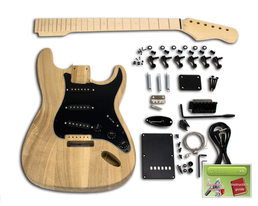 Kit guitare bricolage – ST, frêne - Les Beatles, Paul McCartney, John Lennon, RIngo Starr, George Harrison Kit guitare bricolage - ST, frêne