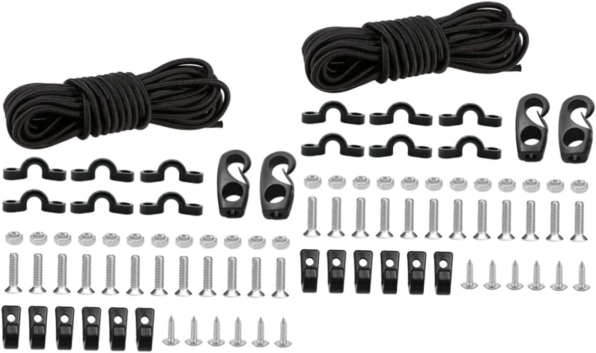 Chinshwehaw Kayak Deck Hardware Kit – 10 Hump Bungee Hooks + 20 Stainless Screws, Non-Slip Base, For Kayak, Canoe, SUP Accessories