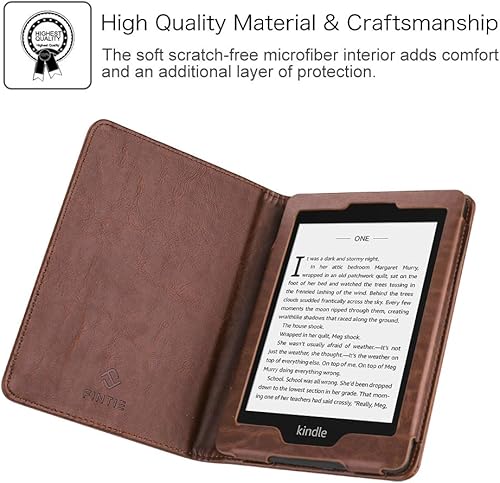 Miniatura 3 de Fintie Folio para Kindle Paperwhite - Funda de cuero vegano, anti golpes, estilo libro con reposo y despertador automático (Se ajusta a la nueva 10a