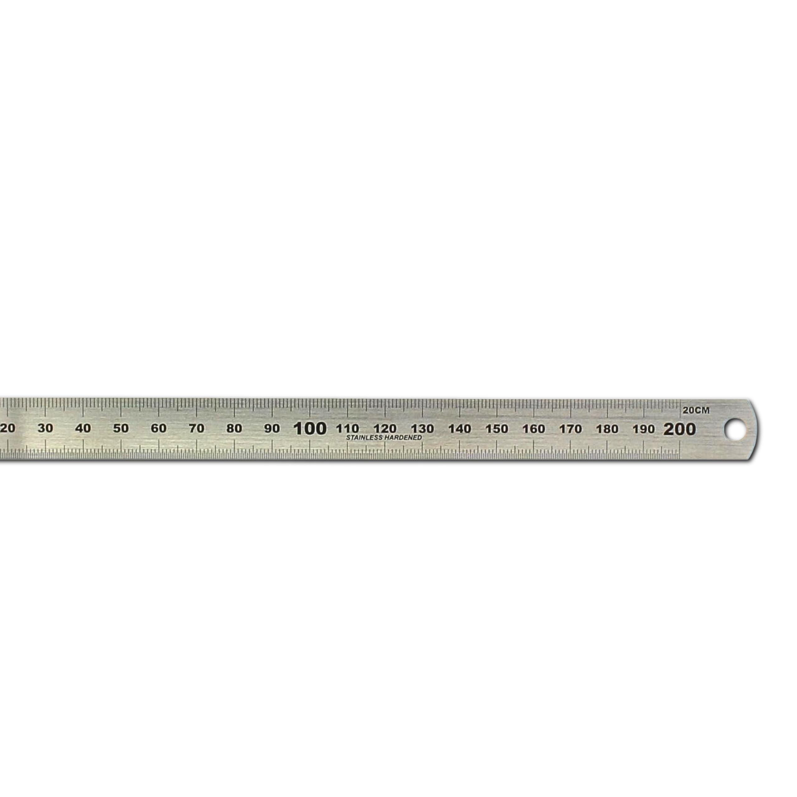 Hedue Steel Hedue® Ruler 20 Cm – Stainless Measuring Tool With Millimetre And Inch Scale, Metal Straight Edge