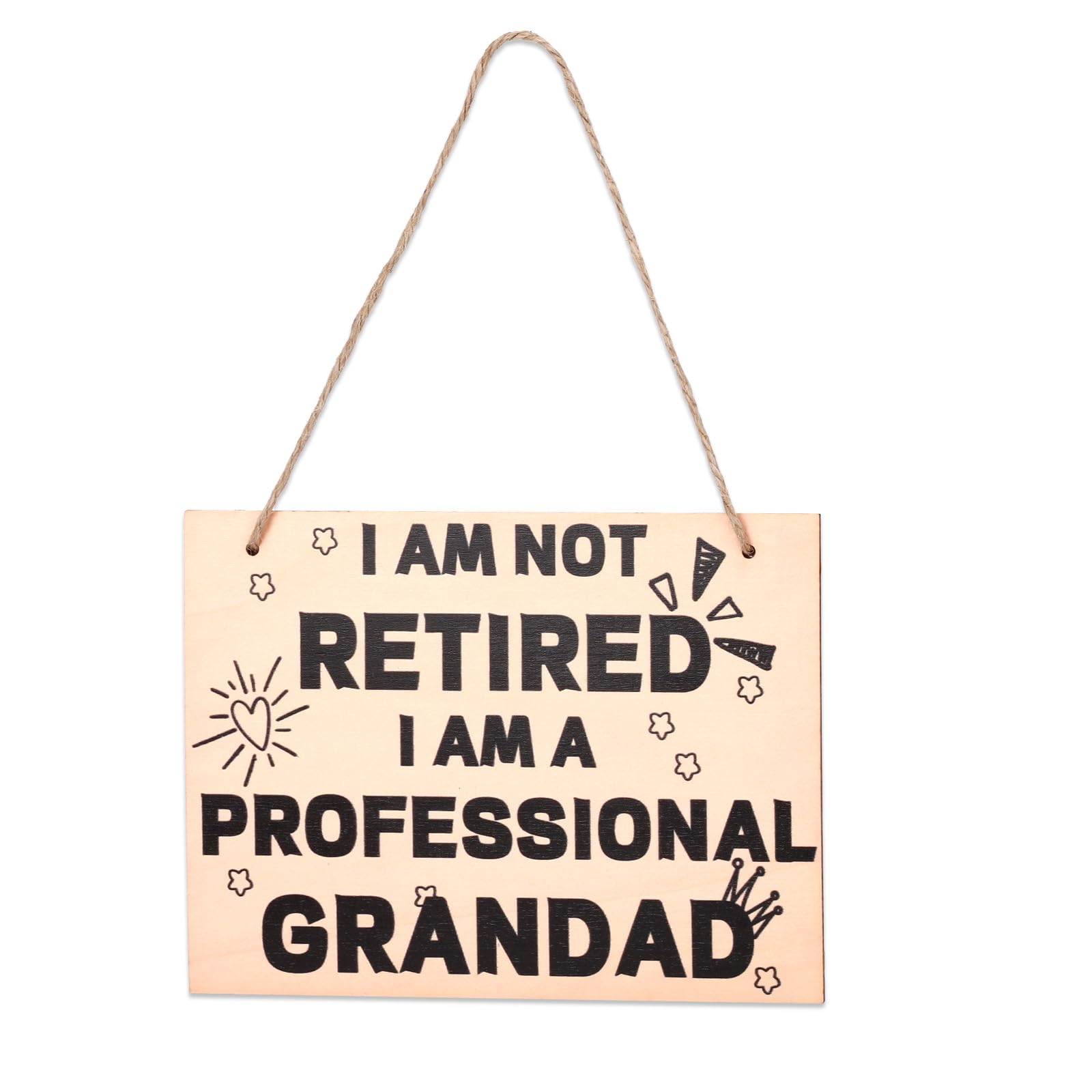 Gifts for Grandad Birthday, Wooden Hanging Plaque, Fathers Day Gift For Grandad, Retirement " I'M Not Retired I Am A Professional Grandad "Grandad's Christmas Thanksgiving Day Present