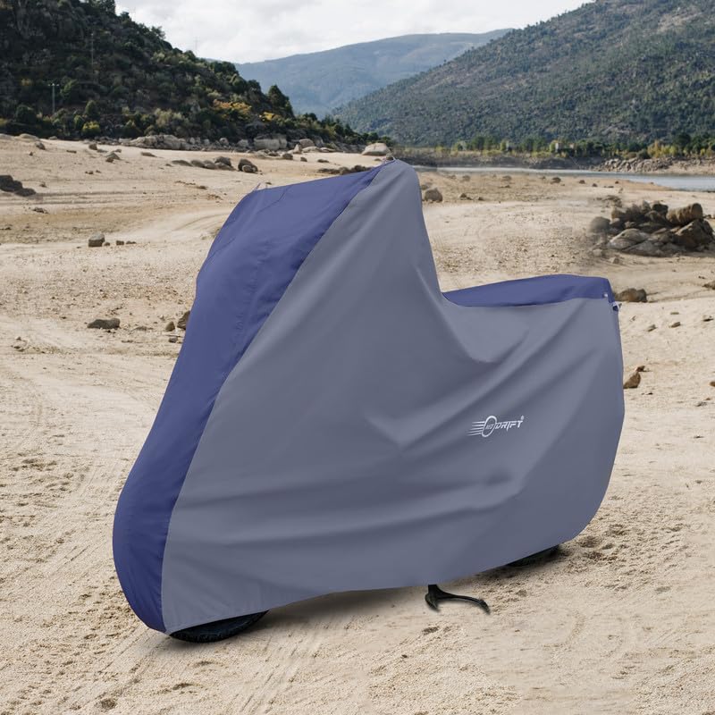 Image of Neodrift 'SuperMax' Bike Cover Suitable for Ducati Scrambler Desert Sled (All-Weather Motorcycle Protection, Water & UV Resistant, Dustproof, Windproof) (Colour: Blue - L.Gray)