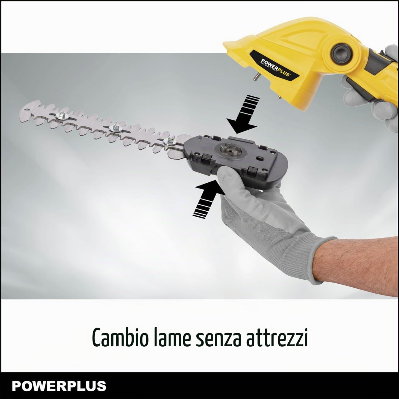 POWERPLUS Cisaille a gazon et sculpte haie 7.2V - Largeur de coupe : 100 mm