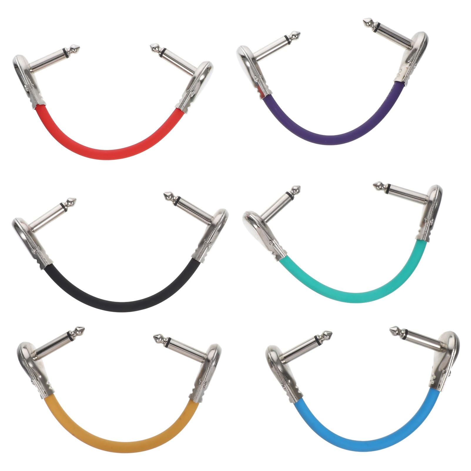Beaupretty 6pièces Câbles De Guitare Pour Pédales Effets Connexion Stable Et Rapide Compatible Avec Guitares Électriques Et Équipements Audio