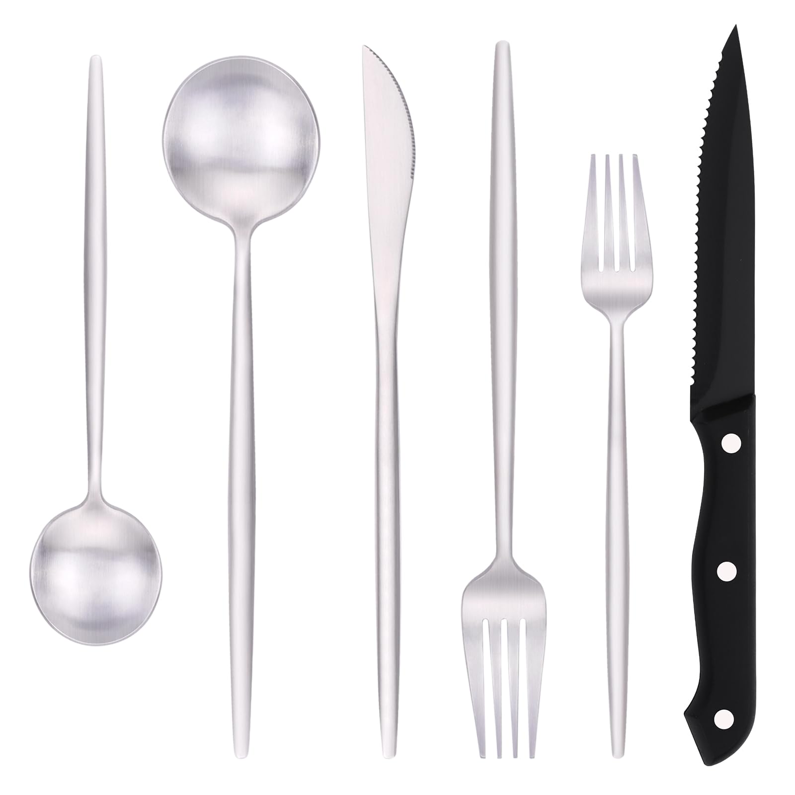 EUIRIO 72 Pieces Silver Silverware Set, Stainless Steel Flatware Set Service for 12, Tableware Cutlery Set, Utensils for Home, Restaurant, hotel, Include Knife Fork Spoon Set,Dishwasher Safe