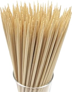 HOPELF 12" 4mm Thick Bamboo BBQ Skewers - 100 Pack for Grilling, Kabobs, Fruit, Parties, Eco-Friendly & Splinter-Free