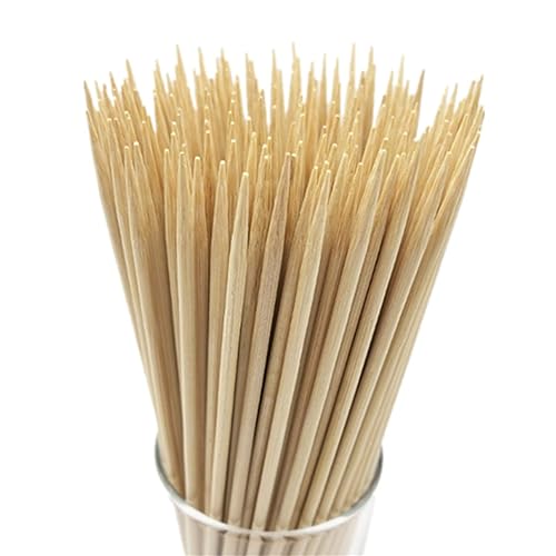 HOPELF 8" Natural Bamboo Skewers for BBQ,Appetiser,Fruit,Cocktail,Kabob,Chocolate Fountain,Grilling,Barbecue,Kitchen,Crafting and Party. Φ=4mm, More Size Choices 6"/10"/12"/14"/16"/30"(100 PCS)