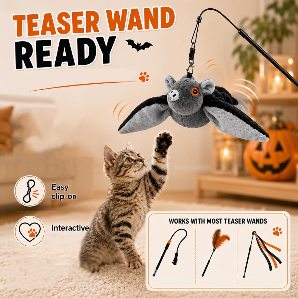 Generico Flapping Bat Dog Toy for Large Dogs，2pcs | Flying Bat Toy, Hanging & Ground Play Flying Dog Toy with Flapping Wings for Chase & Boredom Relief