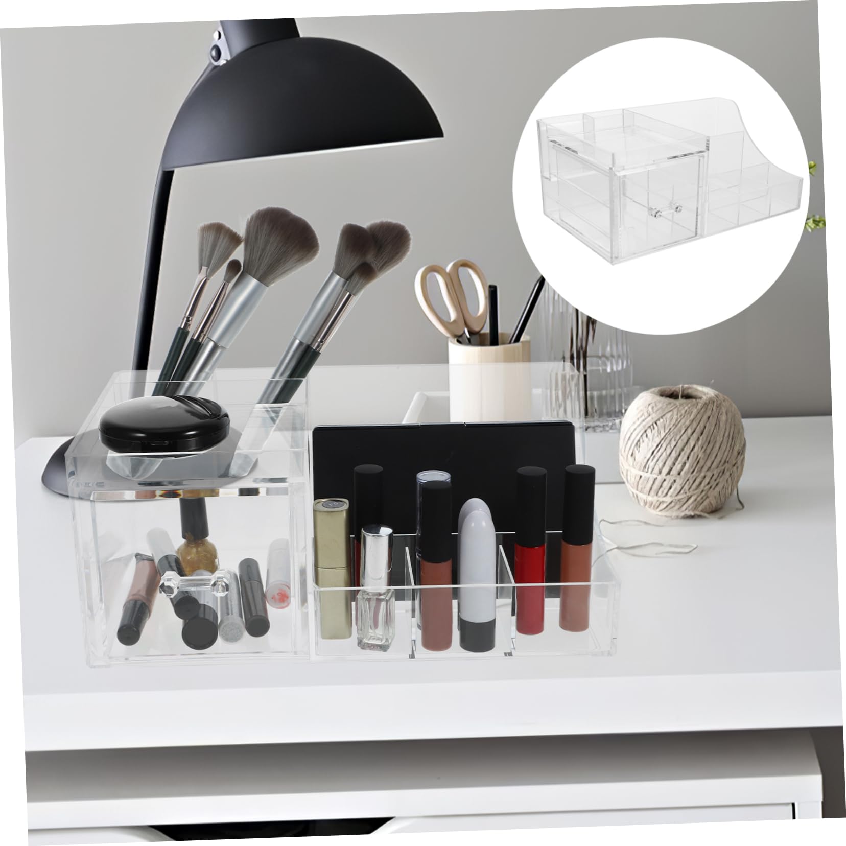 Mikinona Kosmetik Organizer mit Mehreren Schubladen aus Ps Platzsparend und Übersichtlich für Schminktisch und Make Up Aufbewahrung | Transparentes Design, für Schminktisch und Schmuck, Schlichtes Stilvolles Format