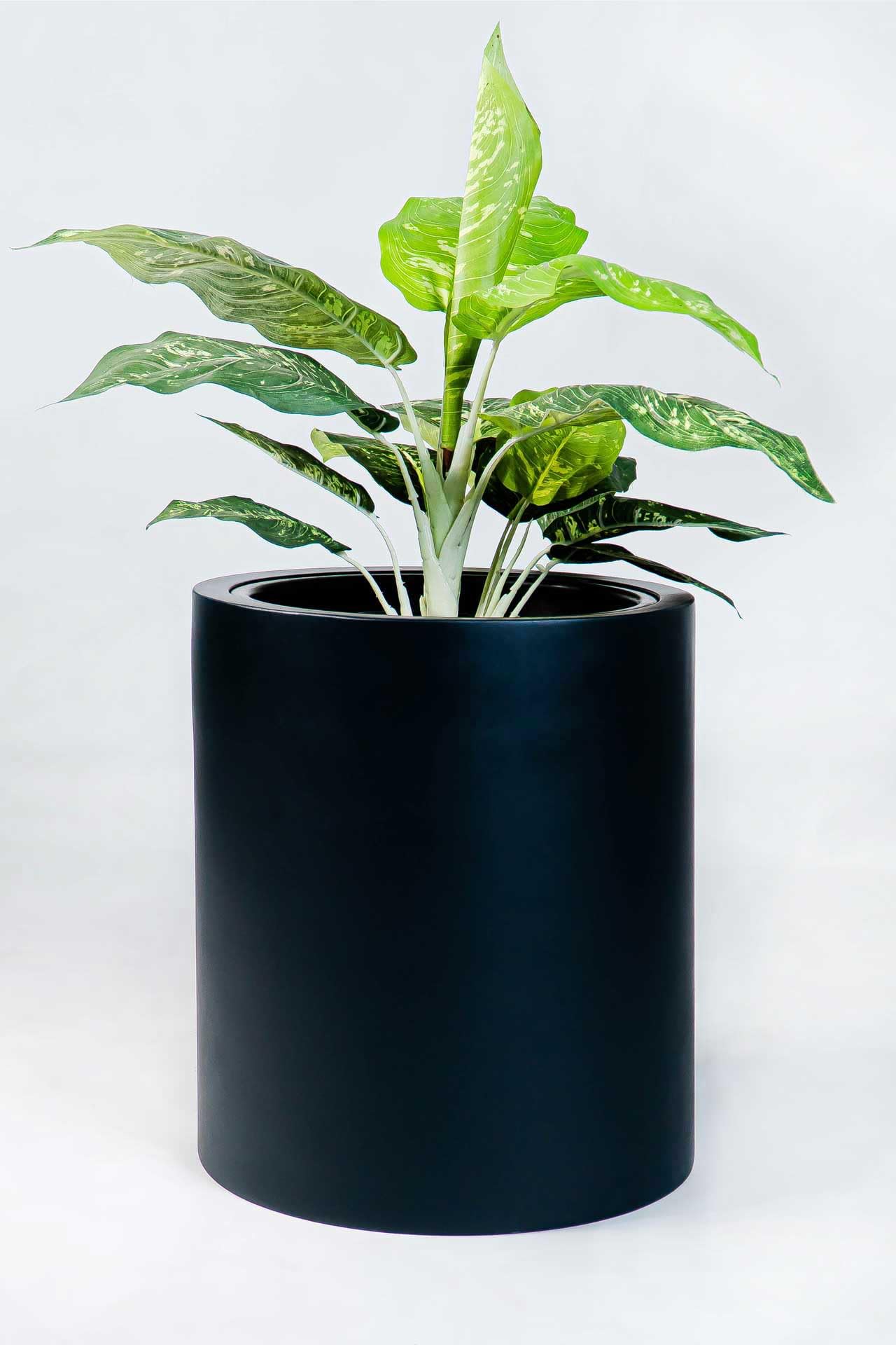 VIVANNO Pflanzkübel ESTRA Fiberglas, 35x40 cm, Anthrazit - Blumentopf | Wetterfester Pflanztrog für Innen & Außen, inklusive schwarzem Kunststoffeinsatz für optimale Pflanzenpflege & Design