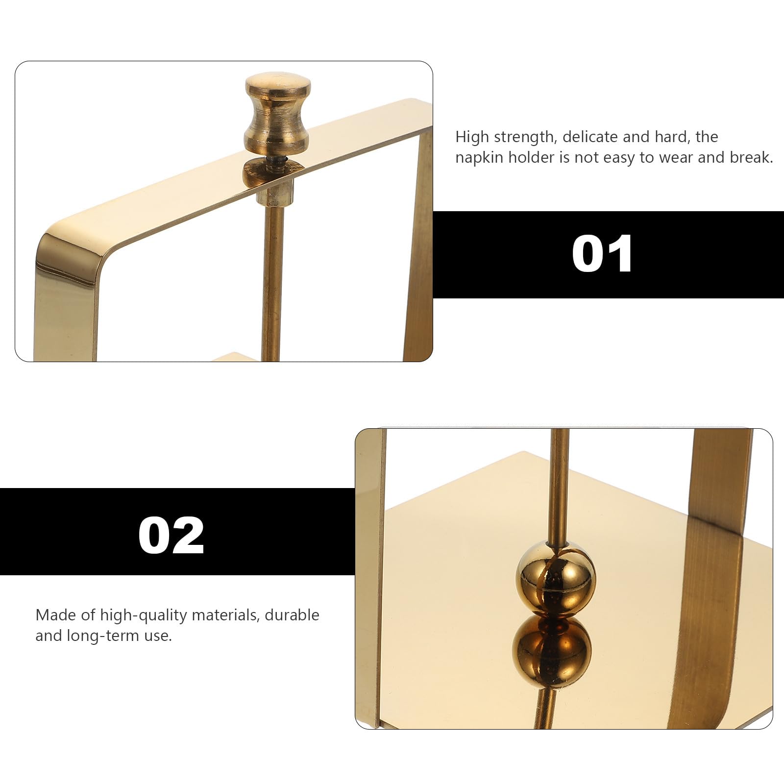 Yardwe Soporte Resistencia de Inoxidable para Acero Servilletas Dorado Alta y Diseño Delicado para para Restaurantes de Escritorio