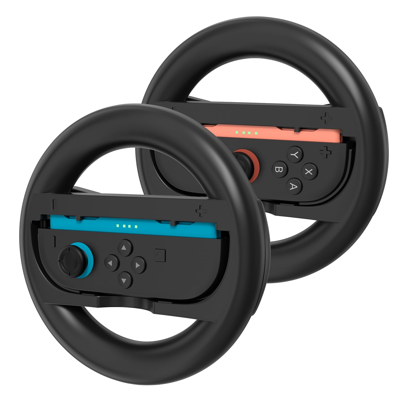 Tixlux 2 Pack Steering Wheels kompatybilny z kontrolerem Nintendo Switch 2 Joy Con, kierownica wyścigowa do gier samochodowych Switch 2 Mario Kart World