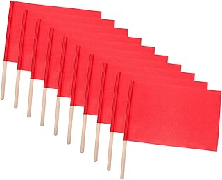 NAMOARLY 10piezas Banderas Pequeñas Rojas Banderas De Mano De Colores Para Ondear Mano Para Desfiles y Eventos Escolares Portátiles