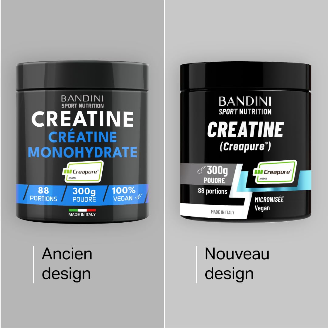 Bandini® Créatine Creapure® Monohydrate en Poudre | Pure Creatine Powder | Prise de Masse Musculaire et Force | Supplément pour l'Entraînement et la Musculation | Pour l'ATP et la récupération
