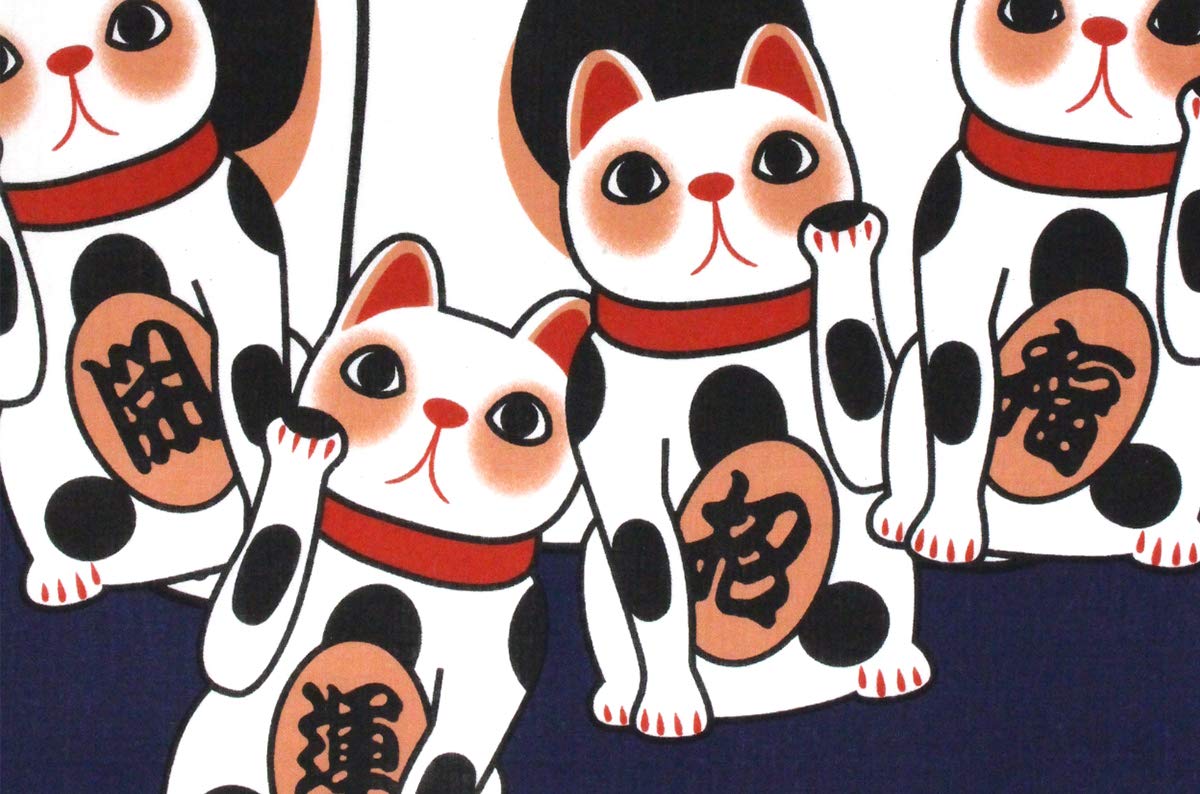 福招き猫◆手拭い◆12点 手ぬぐい「福福招き猫」 | すべての商品 | 永楽屋