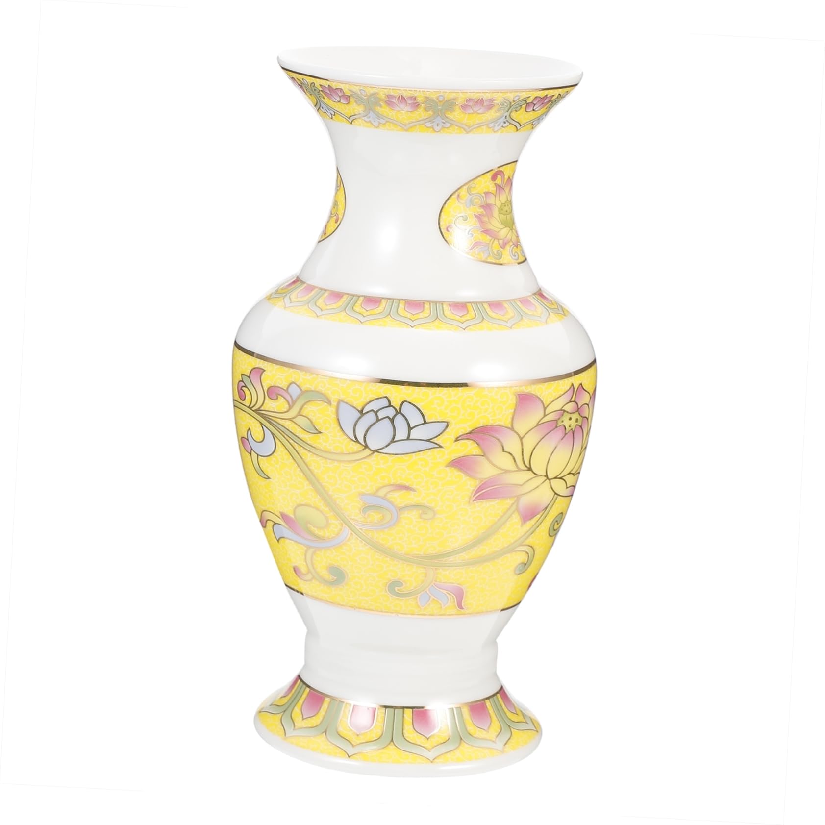 Vase en céramique jaune lotus pour illuminer votre salon chaleureux